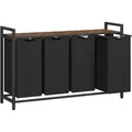 Produktbild: Songmics Wäschesammler Brenta mit 4 Fächern 160, Schwarz-Braun