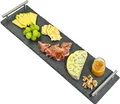 Produktbild: Servierplatte Schiefer mit Griffen 50cm lang Tablett Buffet Stein Platte Natur