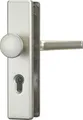 Produktbild: ABUS Türgriff KLS114 & KLS114 ZS Garniturart: Wechselgarnitur (Knopf/Griff)|Lochung: Profilzylinder|FarbeOberfläche: F2 neusilberfarbig eloxiert
