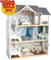 Produktbild: Puppenhaus Stadtvilla ca. 63 x 32 x 76 cm  mit Zubehör Holz