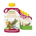 Produktbild: FRECHE FREUNDE Bio Quetschie Apfel, Banane, Ananas mit Kokosnuss, Fruchtmus mit Obst im Quetschbeutel für Babys ab dem 6. Monat, vegan, 6er Pack (6 x 100g)