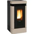 Produktbild: Extraflame Lucia Plus 12kW Pelletofen taubengrau majolica Klasse  Tank 27kg - Schwarz/Grau