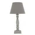 Produktbild: Grafelstein Tischleuchte VINTAGE GREY, Stehlampe Landhausstil Shabby Chic Deko Lampe E14, kabelgebunden, grau weiß gewischt