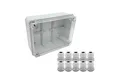 Produktbild: ARLI Verteilerbox Abzweigdose IP67 Sichttür 310 x 230 x 130 mm Feuchtraumdose, nach Auswahl: Kabelverschraubung M12 M16 M20 M25