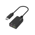 Produktbild: Hama Externe Soundkarte, USB C Stecker - 2x 3,5 mm Klinke Kupplung (USB C Soundkarte f. Windows/Mac, Audio Stereo Adapter f. Anschluss Kopfhörer, Lautsprecher, Mikrofon, Headset an PC, Laptop, Tablet)
