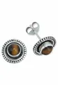 Produktbild: mantraroma Paar Ohrstecker BULAN aus 925 Silber mit Tigerauge (Paar, Paar Ohrringe mit Schmuckbeutel), 925 Sterling Silber Ohrringe für Damen