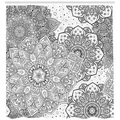 Produktbild: Abakuhaus Duschvorhang Moderner Digitaldruck mit 12 Haken auf Stoff Wasser Resistent Breite 175 cm, Höhe 220 cm, Mandala Eastern Floral grau 175 cm x 220 cm
