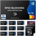 Produktbild: TÜV geprüfte RFID Blocker NFC Schutzhüllen 12 Stück für Kreditkarte EC Karte ...