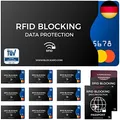 Produktbild: TÜV geprüfte NFC Schutzhüllen (12 Stück) für Kreditkarte, Bank EC-Karte, Reis