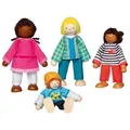 Produktbild: Biegepuppen Interkulturelle Familie 4Teile Set für Puppenhaus Biegepüppchen Holz