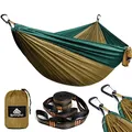 Produktbild: NATUREFUN Ultraleichte Reise Camping Hängematte | 300kg Tragkraft (300 x 200 cm) Atmungsaktiv, Schnelltrocknendes Fallschirm Nylon | 2 x Premium Karabiner, 2 x Nylon-Schlingen Inbegriffen | Draußen