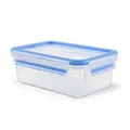 Produktbild: EMSA Clip & Close Frischhaltedose, rechteckig, 1 L, mit Deckel, Aufbewahrungsbox, 100 Prozent dicht, spülmaschinen-, gefrier-, mikrowellenfest, Transparent, Blau, Made in Germany, 508540