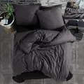 Produktbild: ZIRVEHOME Bettwäsche Set dreiteilig, 240x220 cm Bettbezug, Baumwolle, Anthrazit, Monza V1