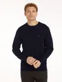 Produktbild: Tommy Hilfiger Rundhalspullover ESSENTIAL STRUCTURE CREW NECK mit Struktur und Label unifarben, casual, regular fit, Baumwolle, Rundhals