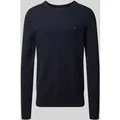 Produktbild: Tommy Hilfiger Regular Fit Strickpullover aus reiner Baumwolle in Marine, Größe L
