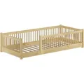 Produktbild: Erst-Holz Kinderbett Niedriges Bodenbett Kiefer Natur 90 x 200 cm Kleinkinder Modell 65 Rollrost inkl.