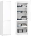 Produktbild: Home Collective Kleiderschrank, Garderobenschrank, Mehrzweckschrank 2-türig mit 5 Einlegeböden | Vielseitiger Schrank für Schlafzimmer, Flur oder Büro | Weiß