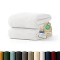 Produktbild: Blumtal Premium Frottier Handtücher Set 2 teilig 100% Baumwolle - Oeko-TEX zertifiziertes Towel 2X (50x100 cm) - Ultra saugstarkes Frottiertücher Set waschbar °60 - Handtücher Weiß