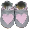 Produktbild: HOBEA-Germany Krabbelschuhe Herz rosa 20/21 (12 - 18 Monate) Krabbelsohle Krabbelschuh handgefertigt in der EU grau 20-21 EU