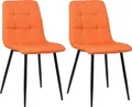 Produktbild: TPFLiving 2er Set Esszimmerstuhl Till Stoff Gestell Metall matt schwarz orange