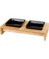 Produktbild: Zwei Keramik-/Holzschalen 2×0.2l Größe 28×5×15cm Trixie