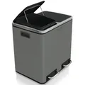 Produktbild: Karat Tretmülleimer Felix Trennsystem Anthrazit 2 x 30 Liter (60 Liter) - Dunkelgrau