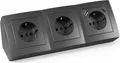 Produktbild: Steckdosenblock McPower Flair anthrazit 3-fach Schutzkontakt + USB-C / USB-A