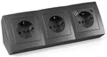 Produktbild: MC POWER Steckdosenblock Unterbausteckdosen | Flair | 3-fach Steckdose Ecksteckdose + USB-C/A, 15cm Kabel mit Lüsterklemme, 230V~ / 16A, Aufbau, anthrazit matt
