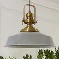 Produktbild: bamyum Asletl Küchenlampe Industrial Metall Ø41cm, Küchenlampen Hängend Vintage, Hängelampe Esstisch, Pendelleuchte Grau, Wohnzimmerlampe Hängend, Pendelleuchte Esstisch Vintage, Esstischleuchten
