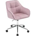 Produktbild: WOLTU Bürohocker Homeoffice Stuhl, Schminkstuhl, höhenverstellbar, mit Armlehnen Samtsitz : Rosa+Silber Farbe: Rosa+Silber - Rosa