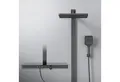 Produktbild: EMKE Duschsystem mit 71 cm Ablage und Thermostat eckig Regendusche und Duscharmatur, Regendusche, Wasserfall-Auslauf, Handbrause, Mattschwarz