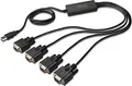 Produktbild: DIGITUS USB-zu-RS232 Adapter DA-70159 | 4x RS232 Schnittstellen | FT4232H Chipsatz | USB 2.0 | 1,5m Kabel | schwarz