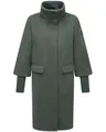 Produktbild: Navahoo modischer Damen Übergangsmantel in Woll-Optik Trenchcoat mit Rippstrick-Ärmeln Polarblüte 14 Stone Green Gr. XL