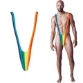 Produktbild: Herrenbadeanzug Regenbogen Borat Mankini Rainbow Pride Einheitsgröße Badehose