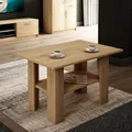 Produktbild: Home Collective Couchtisch mit Ablage Tisch mit matter Oberfläche Beistelltisch 87 cm breit Loft Design Ideal für Schlafzimmer Wohnzimmer aus laminiertem Holz 1 Ablage für zusätzlichen Stauraum sonoma