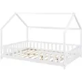 Produktbild: [en.casa] Hausbett, Weiß, Textil, Kiefer, 120x200 cm, Kinder- & Jugendzimmer, Kindermöbel, Kinderbetten, Hausbetten