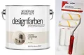 Produktbild: Schöner Wohnen designfarben feinmatte Wandfarbe für innen 2,5 Liter mit go/on Rollen-Set 5-tlg (Nr 10 Leichtes Leinenbeige)
