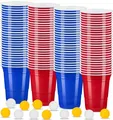 Produktbild: Bierpong Becher Set, 100 Plastikbecher Set Mehrweg Becher mit 12 pcs Bierpong...