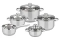 Produktbild: ELO GALACTICA Kochtopf-Set 5-teilig Topfset Kochtopf mit Glasdeckel Edelstahl