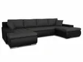 Produktbild: Sofnet Wohnlandschaft mit Schlaffunktion Faris U-Form - Couch, Schlafsofa mit Bettkasten, Couchgranitur mit Bettfunktion, Big Sofa, Bettsofa (Schwarz + Graphit (Madryt 1100 + Inari 94))