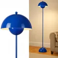Produktbild: Alpinaluz Stehleuchte mit gewölbtem Parabolschirm: Klassisch, modern und nordisch, ideal für Wohnzimmer und Esszimmer mit E27-Sockel (Kobaltblau)