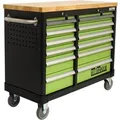 Produktbild: TRUTZHOLM Werkstattwagen DELUXE 12 Schubladen Unbestückt 123 cm Breite Mit Massiver Arbeitsplatte