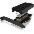 Produktbild: ICY BOX IB-PCI214M2-HSL 1 Port M.2 Controller PCIe x4 Passend für (SSD): 2230, 2242, 2260, 2280 Passive Kühlung