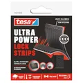 Produktbild: tesa Ultra Power Lock Strips - selbstklebende Klettband-Streifen mit extrem starkem Klettverschluss - wetterfest, UV- und temperaturbeständig - Klebeband für innen- und außen - 4 Stück - 50 x 25 mm
