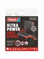 Produktbild: tesa Klett-Klebeband Ultra Power Lock Strips, extra starkes selbstklebendes Klettband (Packung, 1-St., 4 Strips mit Klettverschluss (50 x 25 mm), hält bis zu 4 kg/Packung) wetterbeständig, temperaturresistent, geeignet für innen und außen