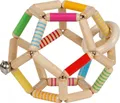 Produktbild: Greifling ELASTIK BALL gestreift Greifspielzeug Holz Rassel Glöckchen Baby Spiel