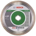 Produktbild: Bosch 1x Diamanttrennscheibe Standard for Ceramic (für Stein, Keramik, Fliesen, Marmor, Ø 180 x 22,23 x 1,6 x 7 mm, Zubehör für Winkelschleifer)