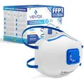 Produktbild: VEVOX® FFP1 Maske mit Ventil – 5er, 10er oder 20er Set – Staubmaske – Atemschutzmaske – Staubschutzmaske – Feinstaubmaske – Atemschutz z.B. gegen Feinstaub, Schleifstaub oder Baustaub