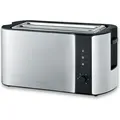 Produktbild: Severin Automatik-Langschlitztoaster AT 2590 gebürstetschwarzsilber  Toaster Toaster 2 Scheiben Toaster Edelstahl Toaster Mit Brötchenaufsatz - Schwarz