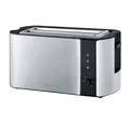 Produktbild: Severin Toaster AT 2590 Automatik-Langschlitztoaster Edelstahl-gebürstet/schwarz